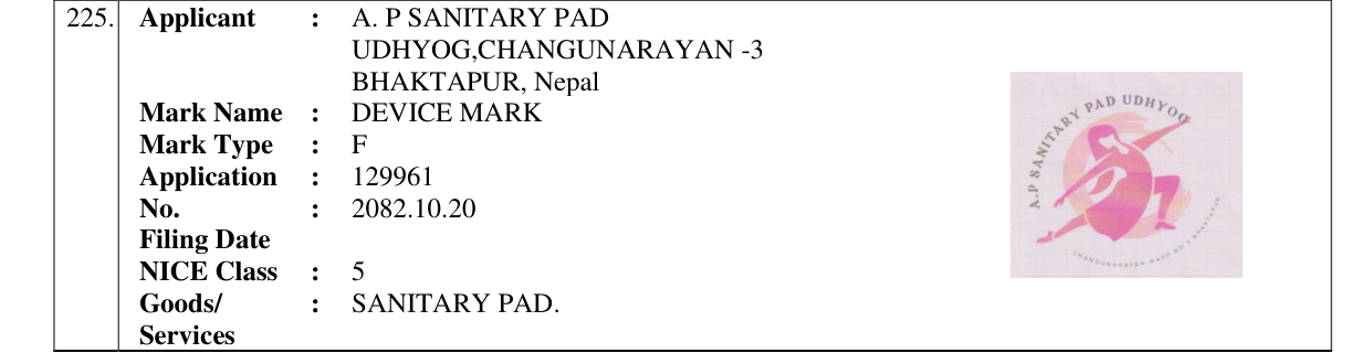 Original bulletin entry for DEVICE MARK