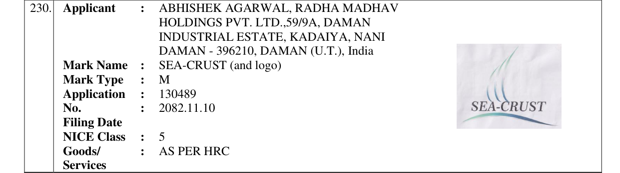 Original bulletin entry for SEA-CRUST (and logo)