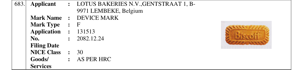 Original bulletin entry for DEVICE MARK
