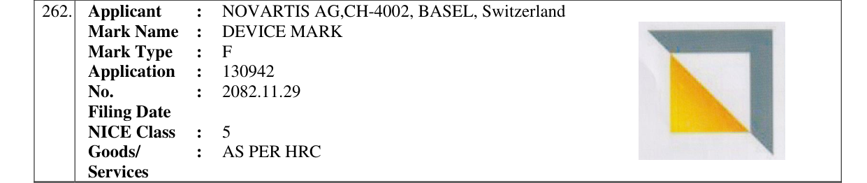 Original bulletin entry for DEVICE MARK