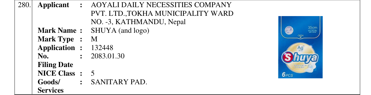 Original bulletin entry for SHUYA (and logo)