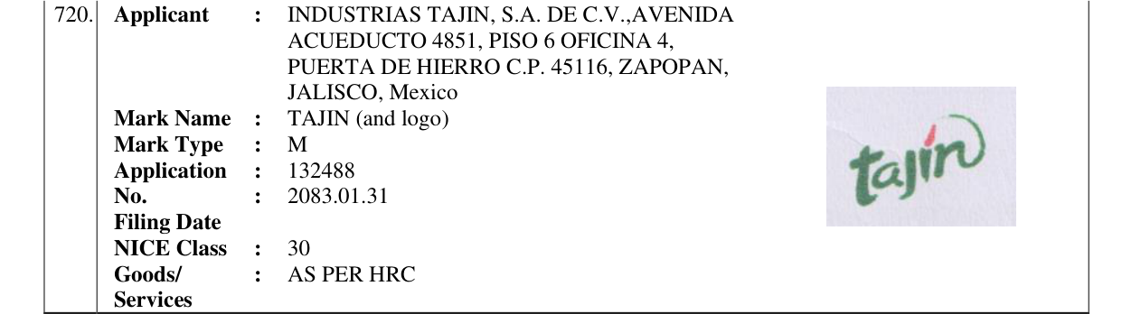 Original bulletin entry for TAJIN (and logo)