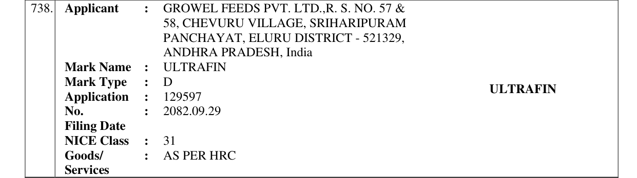 Original bulletin entry for ULTRAFIN
