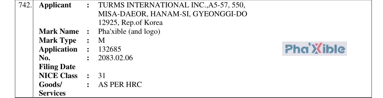 Original bulletin entry for Pha'xible (and logo)