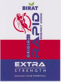 BIRAT RAPID ENERGY DRINK (and logo) trademark logo