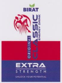 BIRAT CLASSIC ENERGY DRINK (and logo) trademark logo