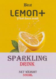 BIRAT LEMON SPARKLING DRINK (and logo) trademark logo