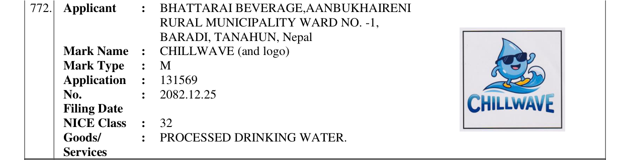 Original bulletin entry for CHILLWAVE (and logo)
