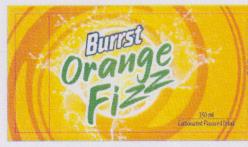 BURRST ORANGE FIZZ (and logo) trademark logo