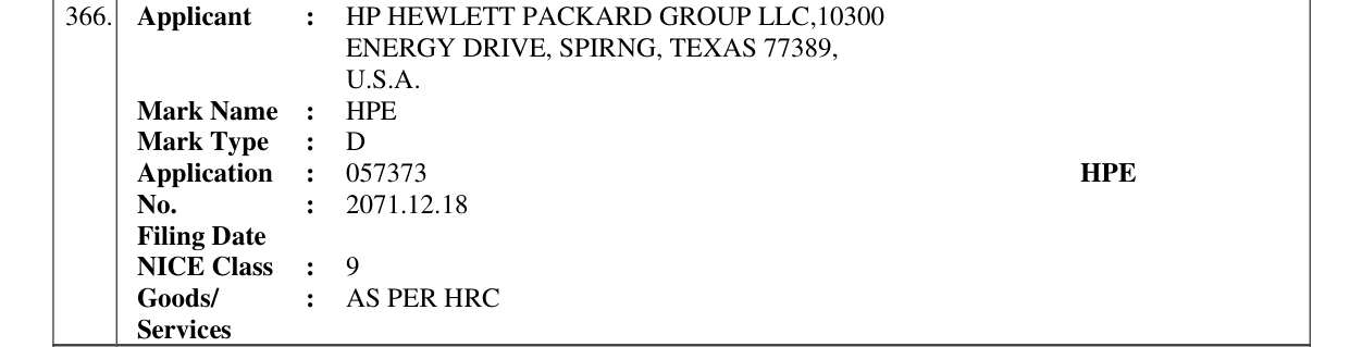 Original bulletin entry for HPE