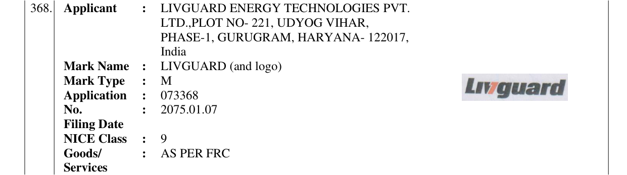 Original bulletin entry for LIVGUARD (and logo)