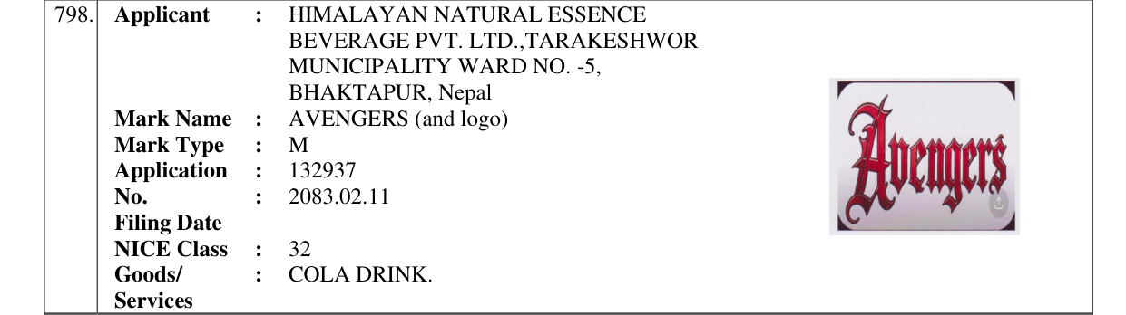 Original bulletin entry for AVENGERS (and logo)