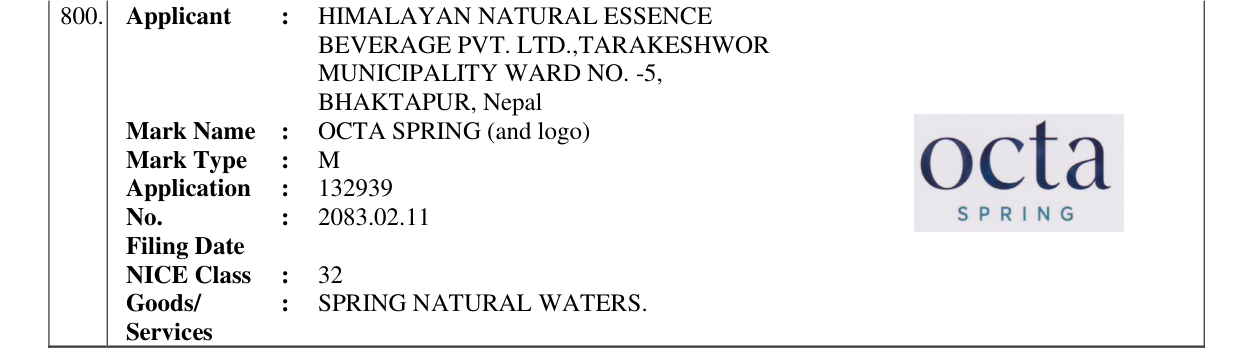 Original bulletin entry for OCTA SPRING (and logo)