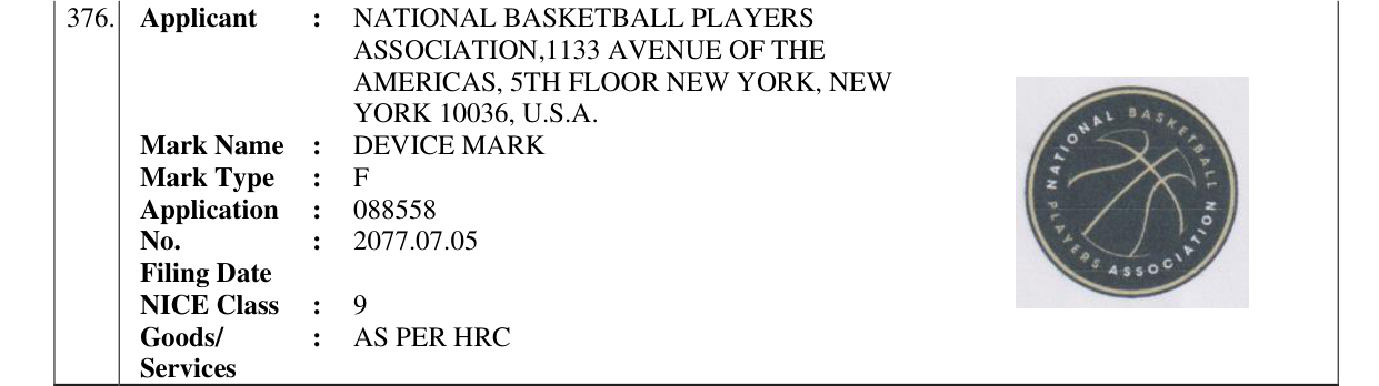 Original bulletin entry for DEVICE MARK