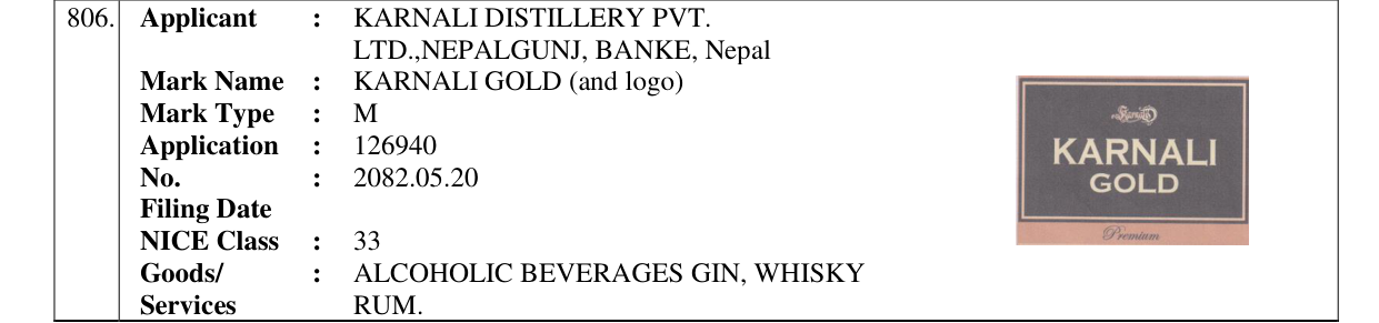 Original bulletin entry for KARNALI GOLD (and logo)
