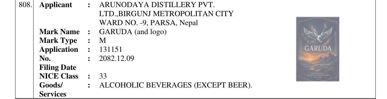 Original bulletin entry for GARUDA (and logo)