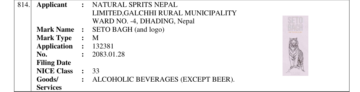 Original bulletin entry for SETO BAGH (and logo)