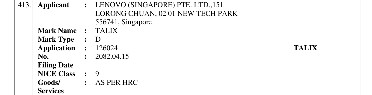 Original bulletin entry for TALIX
