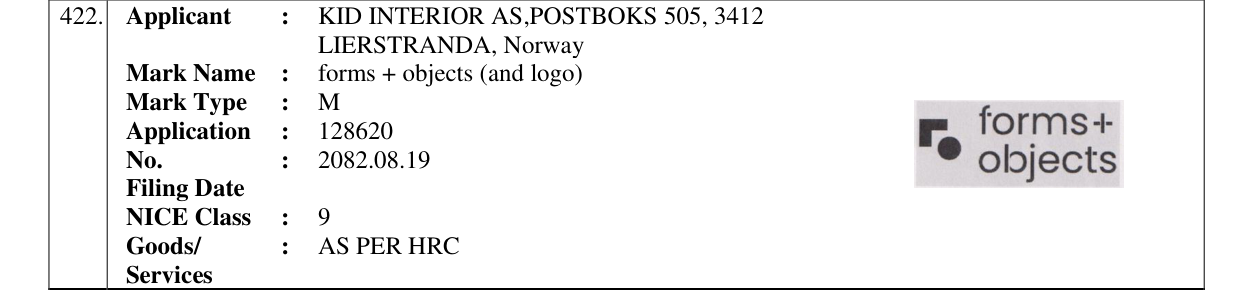 Original bulletin entry for forms + objects (and logo)