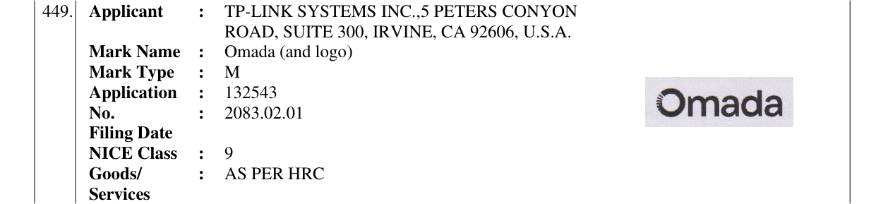 Original bulletin entry for Omada (and logo)