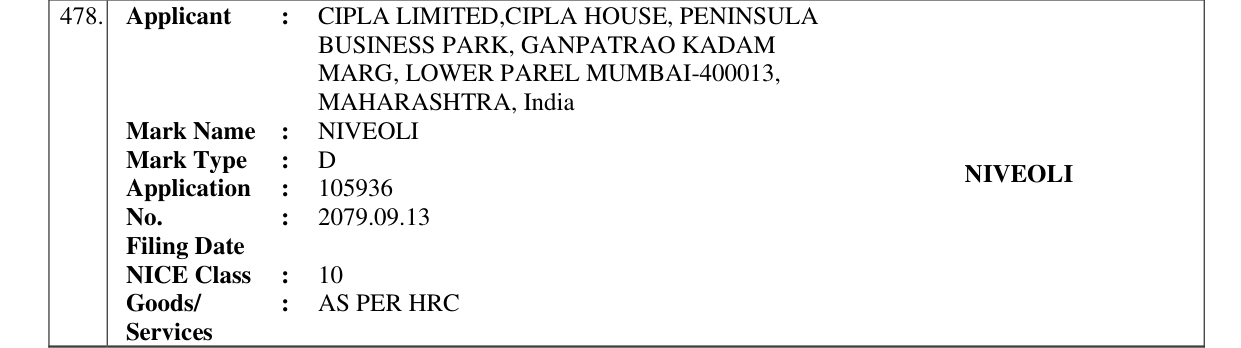 Original bulletin entry for NIVEOLI