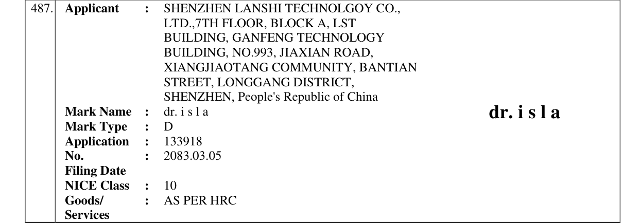 Original bulletin entry for dr. i s l a dr. i s l a