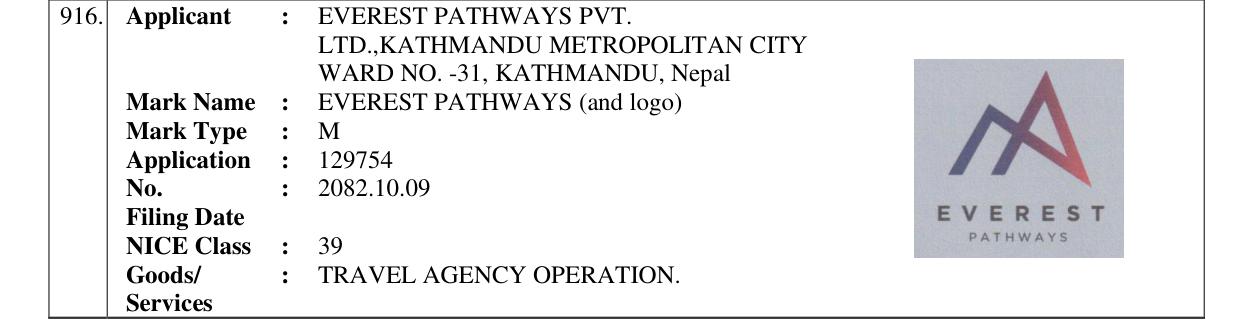 Original bulletin entry for EVEREST PATHWAYS (and logo)