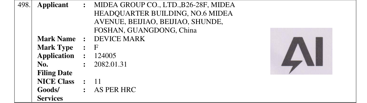 Original bulletin entry for DEVICE MARK
