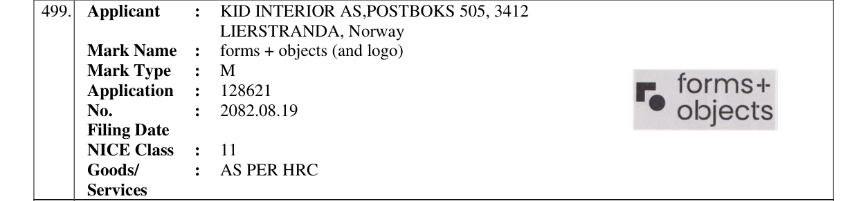 Original bulletin entry for forms + objects (and logo)