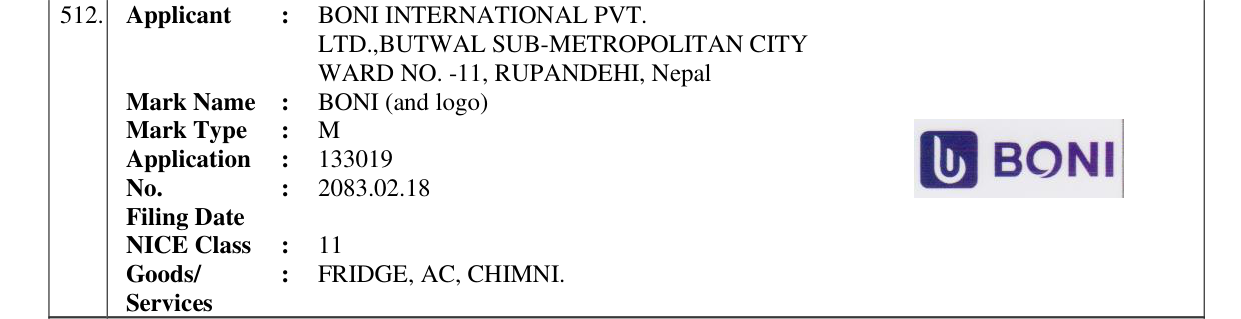 Original bulletin entry for BONI (and logo)