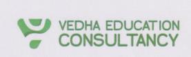 VEDHA EDUCATION CONSULTANCY (and logo) trademark logo