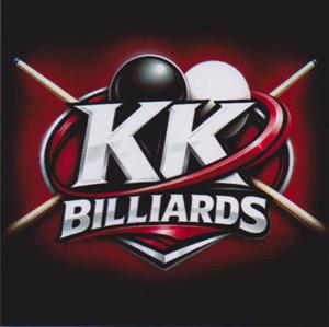 KK BILLIARDS (and logo) trademark logo