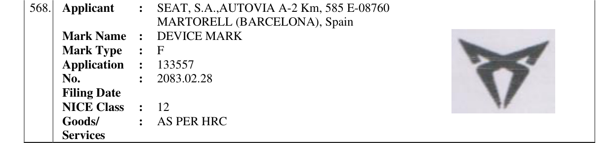Original bulletin entry for DEVICE MARK