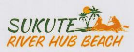 SUKUTE RIVER HUB BEACH (and logo) trademark logo