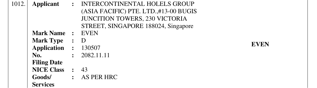Original bulletin entry for EVEN