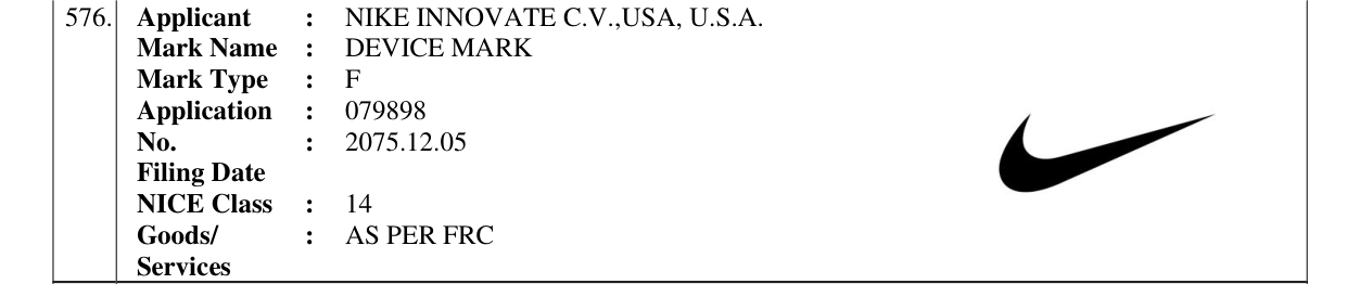 Original bulletin entry for DEVICE MARK