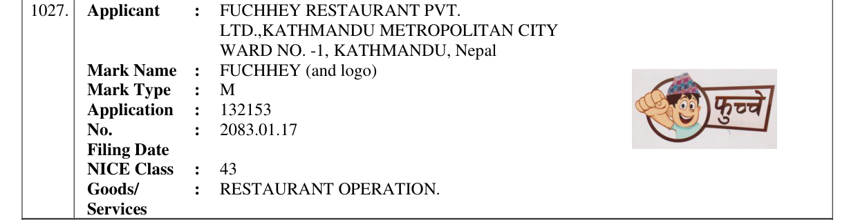 Original bulletin entry for FUCHHEY (and logo)