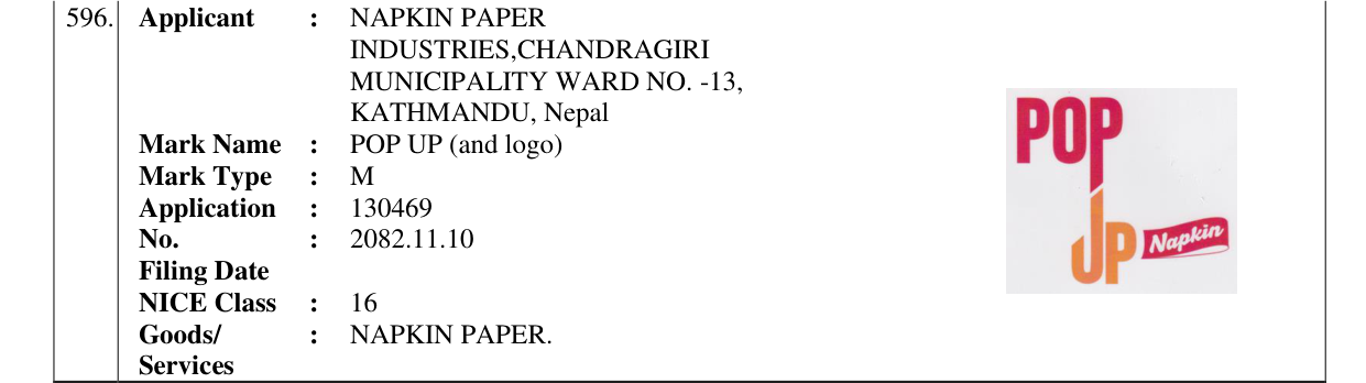 Original bulletin entry for POP UP (and logo)