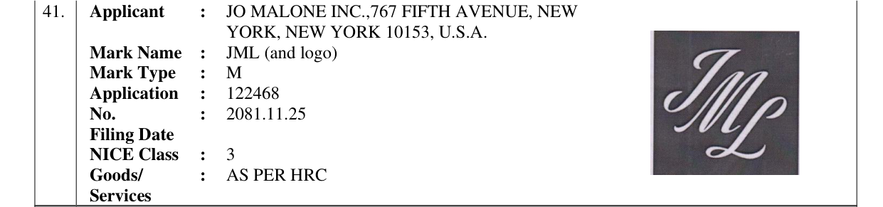 Original bulletin entry for JML (and logo)