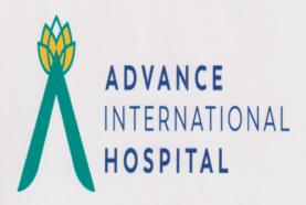 ADVANCE INTERNATIONAL HOSPITAL (and logo) trademark logo