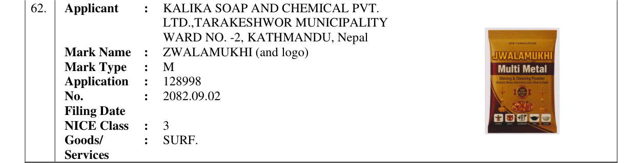 Original bulletin entry for ZWALAMUKHI (and logo)