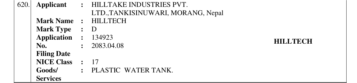 Original bulletin entry for HILLTECH