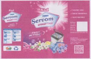 KSD POWER SERVOM DETERGENT POWDER (and logo) trademark logo