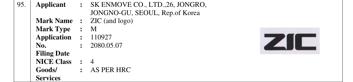 Original bulletin entry for ZIC (and logo)