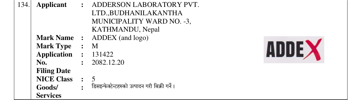 Original bulletin entry for ADDEX (and logo)