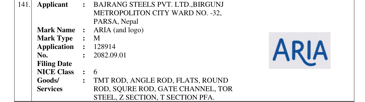 Original bulletin entry for ARIA (and logo)