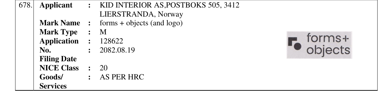 Original bulletin entry for forms + objects (and logo)
