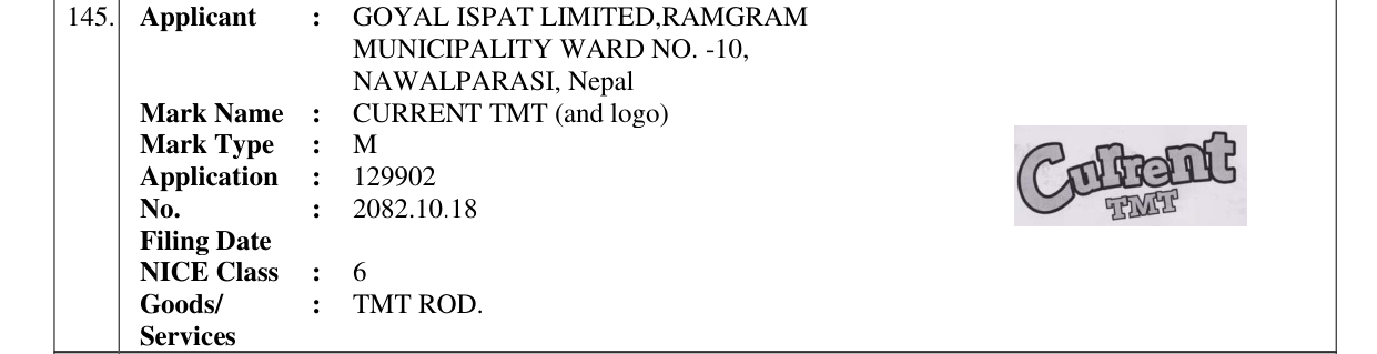Original bulletin entry for CURRENT TMT (and logo)
