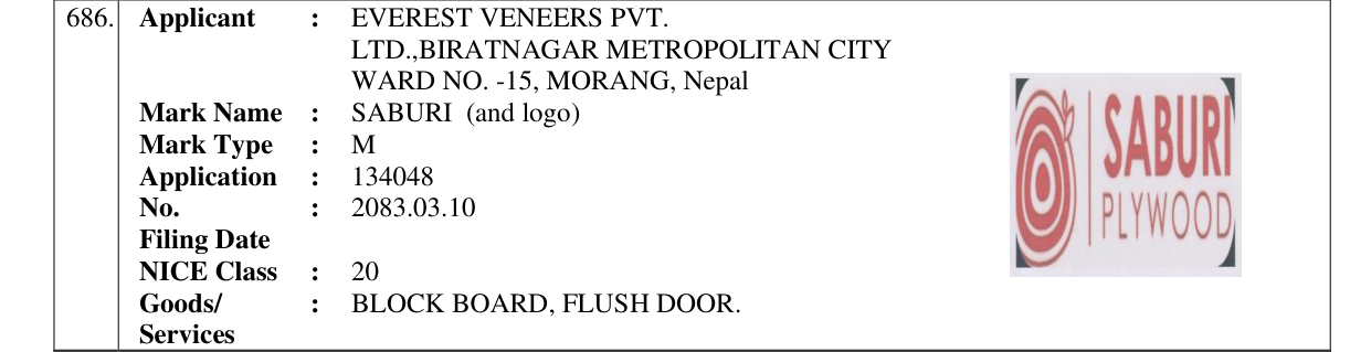 Original bulletin entry for SABURI (and logo)