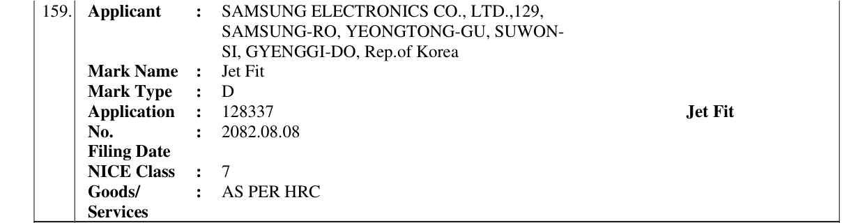 Original bulletin entry for Jet Fit